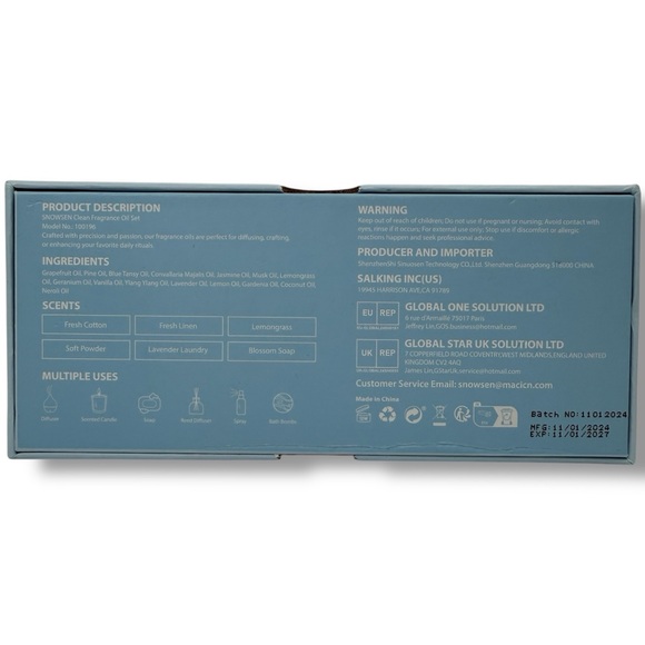 SNOWSEN Clean Essential Oils Set Diffuser Candle Soap Making Fragrance Oils 6 Ct - Picture 3 of 5